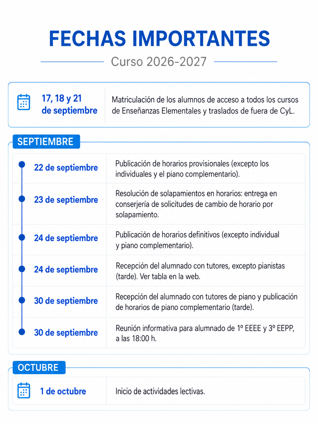 Fechas Septiembre 2026